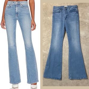 FRAME Blue Jeans Le One Flare Women’s Size 2 Medium Caspio Long Inseam Stretch